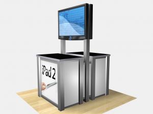RE-1233 / Double-Sided Rectangular Counter Kiosk